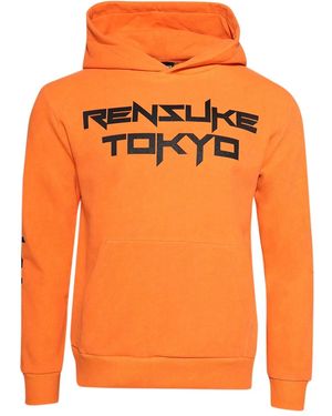Rensuke Tokyo Hoodie En Coton À Logo Imprimé - Orange