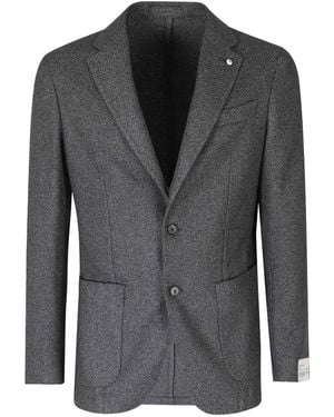 L.B.M. 1911 Herringbone Blazer - Black