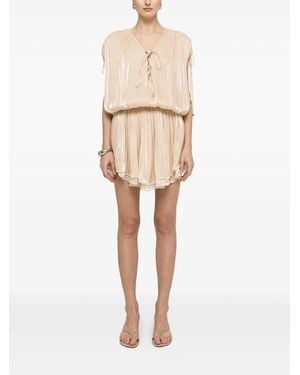 Nissa Pleated Mini Dress - Natural