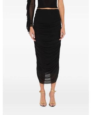 JBQ Jupe Mi-Longue Donna À Fronces - Black