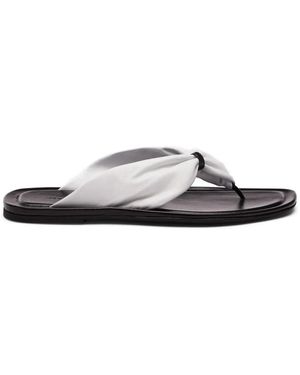 Loulou de Saison Nappa-Leather Knot Sandals - White