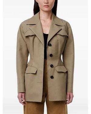 Another Tomorrow Button-Front Jacket - Natural