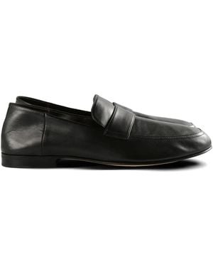 The Row Leather Loafers - Black