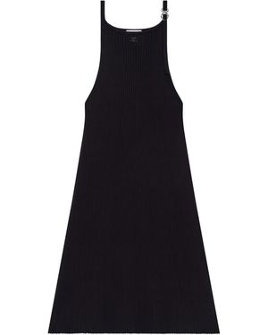 Courreges Buckle-Detail Ribbed Dress - Black