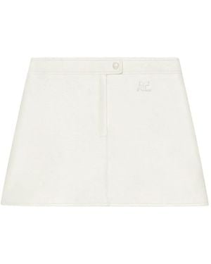 Courreges Cotton Polyurethane Elastane Skirt - White