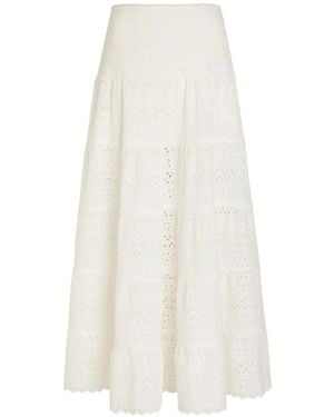RIXO London Ripeka Midi Skirt - White