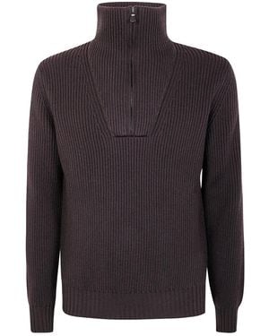 FILIPPO DE LAURENTIIS リブ ハイネックセーター - ブルー
