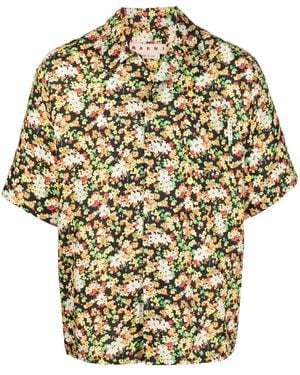 Marni Floral Short-Sleeve Shirt - Metallic