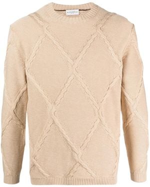 Ballantyne Textured Cotton Jumper - Natural