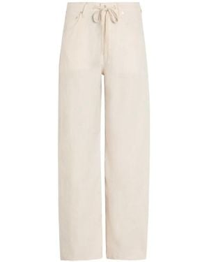 Citizens of Humanity Drawstring Waist Wide Leg Trousers - White
