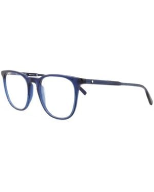 Montblanc Round-Frame Logo-Plaque Glasses - White
