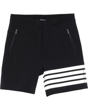 Thom Browne Bermudas Reflectantes Con Motivo 4-Bar - Negro