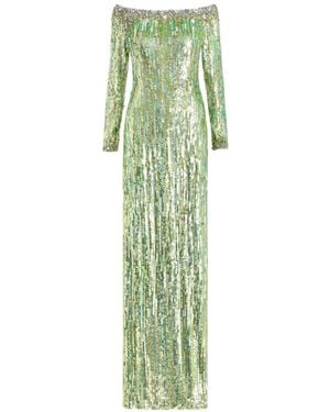 Jenny Packham Marnie Sequin-Embellished Gown - Green