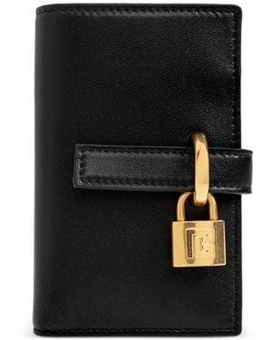 Balmain Cartera De Piel De Becerro Con Detalle De Candado - Negro