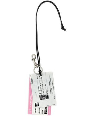 Balenciaga Porte-Clés Train Ticket - Blanc