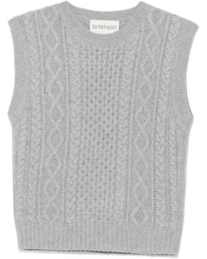 Bompard Cable-Knit Vest - Grey