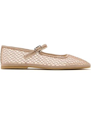 Capulet Crystal-embellishment Mesh Ballet Flats - Brown