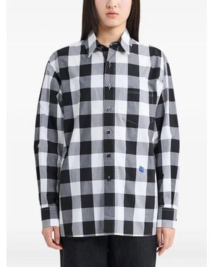 Adererror Checkered Chest-Pocket Shirt - Blue