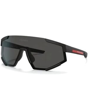 Prada Linea Rossa Geometric-Frame Sunglasses - Black