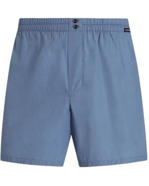 Dolce & Gabbana Cotton Poplin Boxer Shorts - Blue
