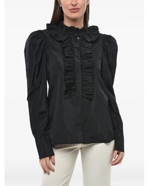 Stella McCartney Ruffle-Neck Blouse - Black
