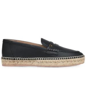 Gianvito Rossi Lido Leather Espadrilles - Noir