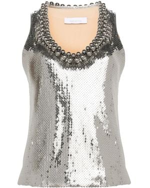 Rabanne Sequin-Embellished Top - Gray