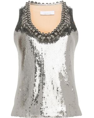 Rabanne Sequin-Embellished Top - Gray