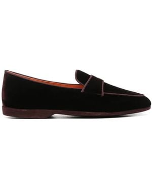 Santoni Segelschuhe Aus Samt - Schwarz