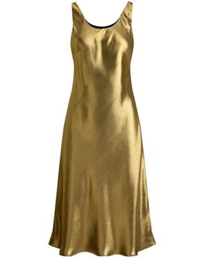 Ralph Lauren Metallic-Finish Chiffon Midi Dress - Multicolor