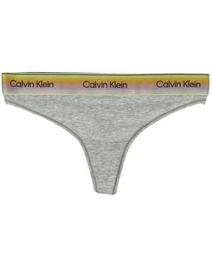 Calvin Klein Logo-Band Thong - Gray