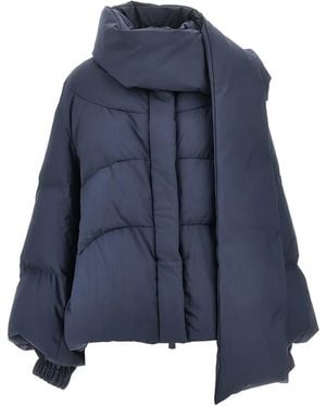 Bacon W Air Fold Quilted Padded Jacket - Blue
