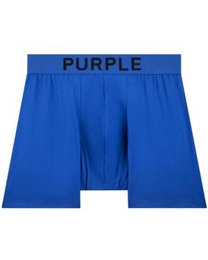 Purple Brand Logo-Print Boxer Briefs - Blue