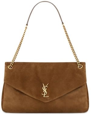 Saint Laurent Bolso de hombro con correa de cadena - Marrón