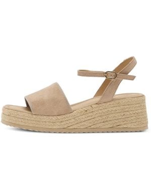 Geox Alemeria Suede Platform Sandals - Natural