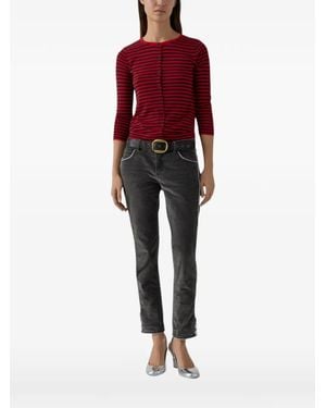GIMAGUAS Magalie Striped Cardigan - Red