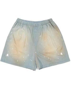 Acne Studios Logo-Stamp Shorts - Blue