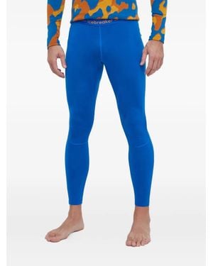 Icebreaker 200 Zoneknit Logo-Waistband Leggings - Blue