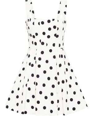 Rebecca Vallance Square Neck Polka Dot Maisie Mini Dress - White