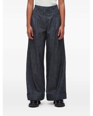 3.1 Phillip Lim Double-Pleat Wide-Leg Trousers - Black