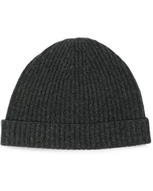 N.Peal Cashmere Bonnet En Maille Côtelée - Noir