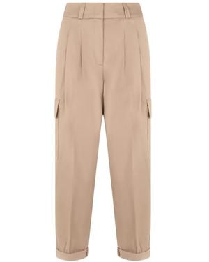 Peserico Cuffed-Hem Cargo Trousers - Natural