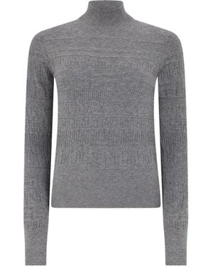 Iceberg Logo-Patterned Turtleneck Jumper - Grey