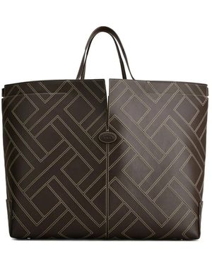 Tod's Di Intarsio-Maxi Tote Bag - Braun