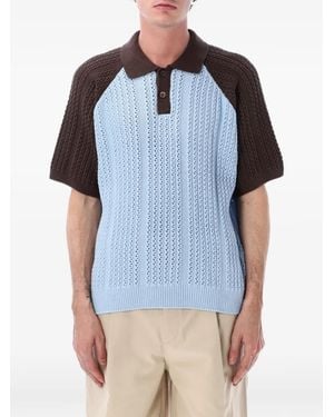 Obey Abel Raglan-Sleeve Polo Shirt - Blue