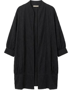 Black Crane Spoon Crinkled Oversized Jacket - Black