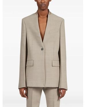 Ferragamo Blazer Sans Col À Simple Boutonnage - Natural