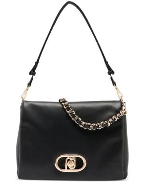 Liu Jo Bolso Satchel Lapuffy Grande Con Cadena Trenzada - Negro