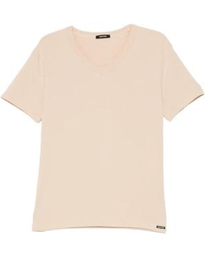 Tom Ford Logo-Patch T-Shirt - Natural