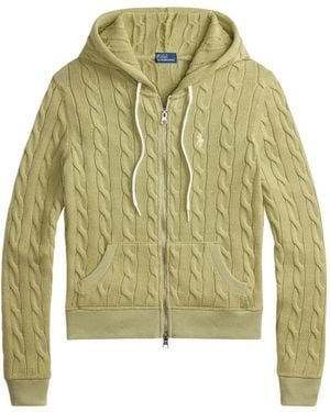 Polo Ralph Lauren Zip-Up Cable-Knit Hoodie - Green